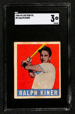 1948 Leaf #91 RALPH KINER Pittsburgh Pirates ROOKIE HOF - SGC 3 VG