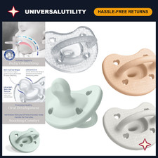 Orthodontic Silicone Pacifiers for Infants 0-6 Months, 4-Pack, BPA-Free, Soft De