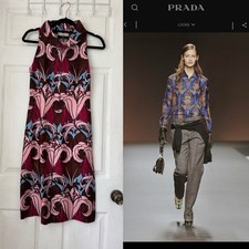 Prada A/W 2003 Dress Limited Edition Halliday & Brown Silk Print Vintage Y2k