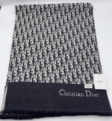 Christian Dior MONOGRAM Oblique Silk Scarf! NEW WITH TAGS! Navy