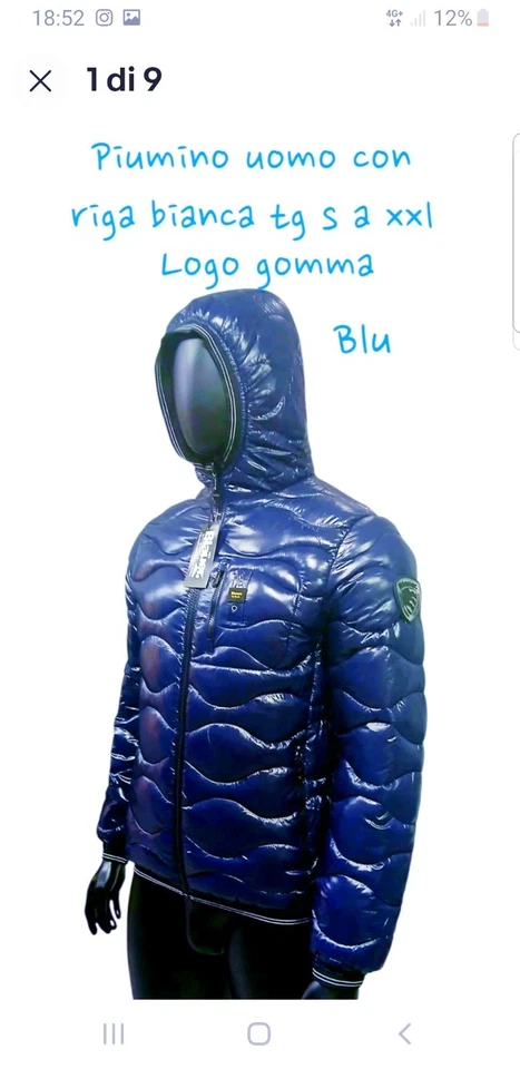 Giubbotto Piumino Blauer UOMO Nero Blu taglia S M L XL XXL  free jackets - Immagine 3 di 3