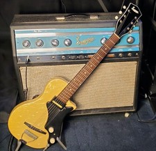 1953/1954 Supro Ozark Electric Guitar in Yellow/White Pearloid with RARE cutaway