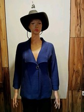 Women's Jones New York Signature Cardigan Sweater Button Front Purple Size S