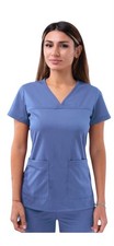 Adar Uniforms Women's Scrub Set - Enhanced V-Neck Top/Multi Pocket Pants