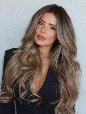 Ash Bronde Balayage Highlights Lace Front Body Wave 100% Echthaar Perücken 13x4