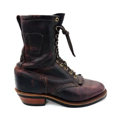 Mens 10 EE Extra Wide Vintage Chippewa Brown Leather Roper Kiltie Packer Boots