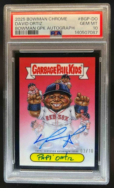 2025 Bowman Chrome David Ortiz GPK Auto #/10 Red Sox PSA 10