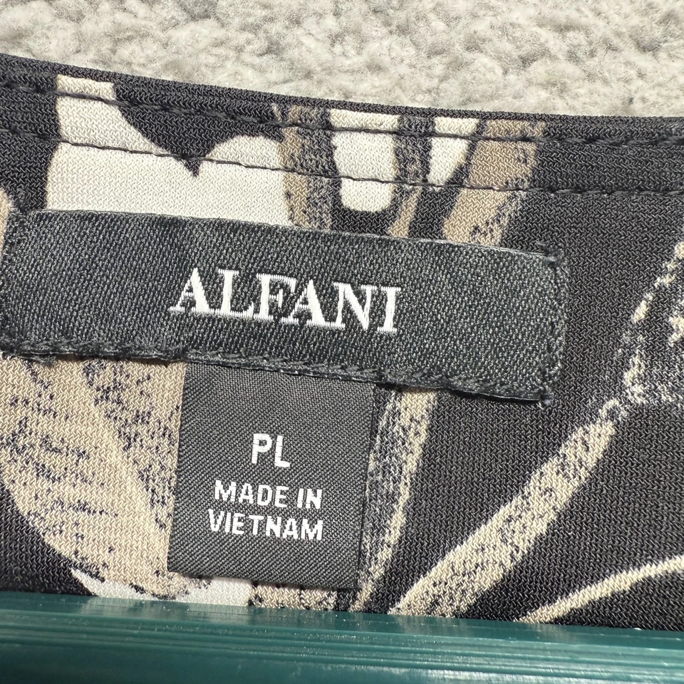 Alfani Womens Tiered Sleeve A Line Dress Floral Black Yellow Size PL - Image 2 of 4