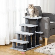Cat Tree, Cat Tower Cat Stair Steps with Scratching Post, Light Gray