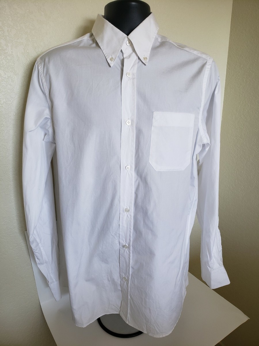 Hermes White Classic Dress Shirt Hard to Find Size Large | eBay