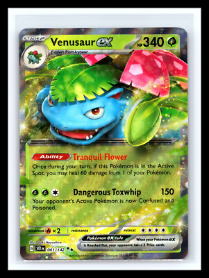   Venusaur ex 001/142 Stellar Crown DOUBLE RARE Holo Pokemon Card