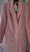 Matalan Be Beau Pink Boucle Blazer Size 12 Bnwt