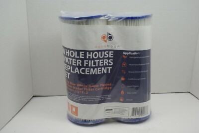2-PACK of Aquaboon Sediment Water Filter Whole House Big Blue 5 Micron 10''x4.5''