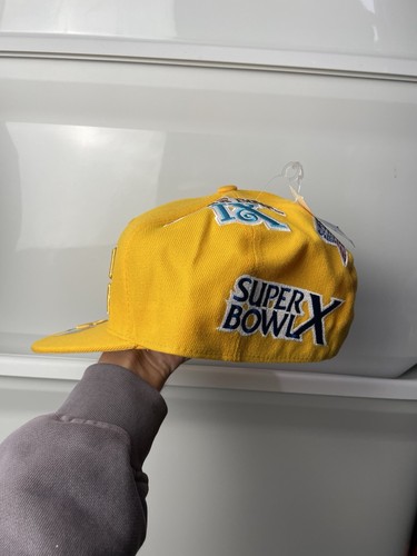 Pittsburgh Steelers 5 Time Superbowl Champion Yellow Fitted Hat Sz 8 Vintage NWT - Picture 7 of 11