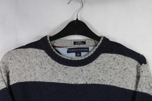 Tommy Hilfiger Womens Jumper Medium Striped Lambswool Blend Round Neck Pullover - Picture 2 of 10