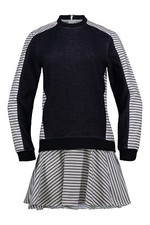 Prose & Poetry Tanner Sweatshirt Striped Dress Size Small White/Navy $395 SAKS
