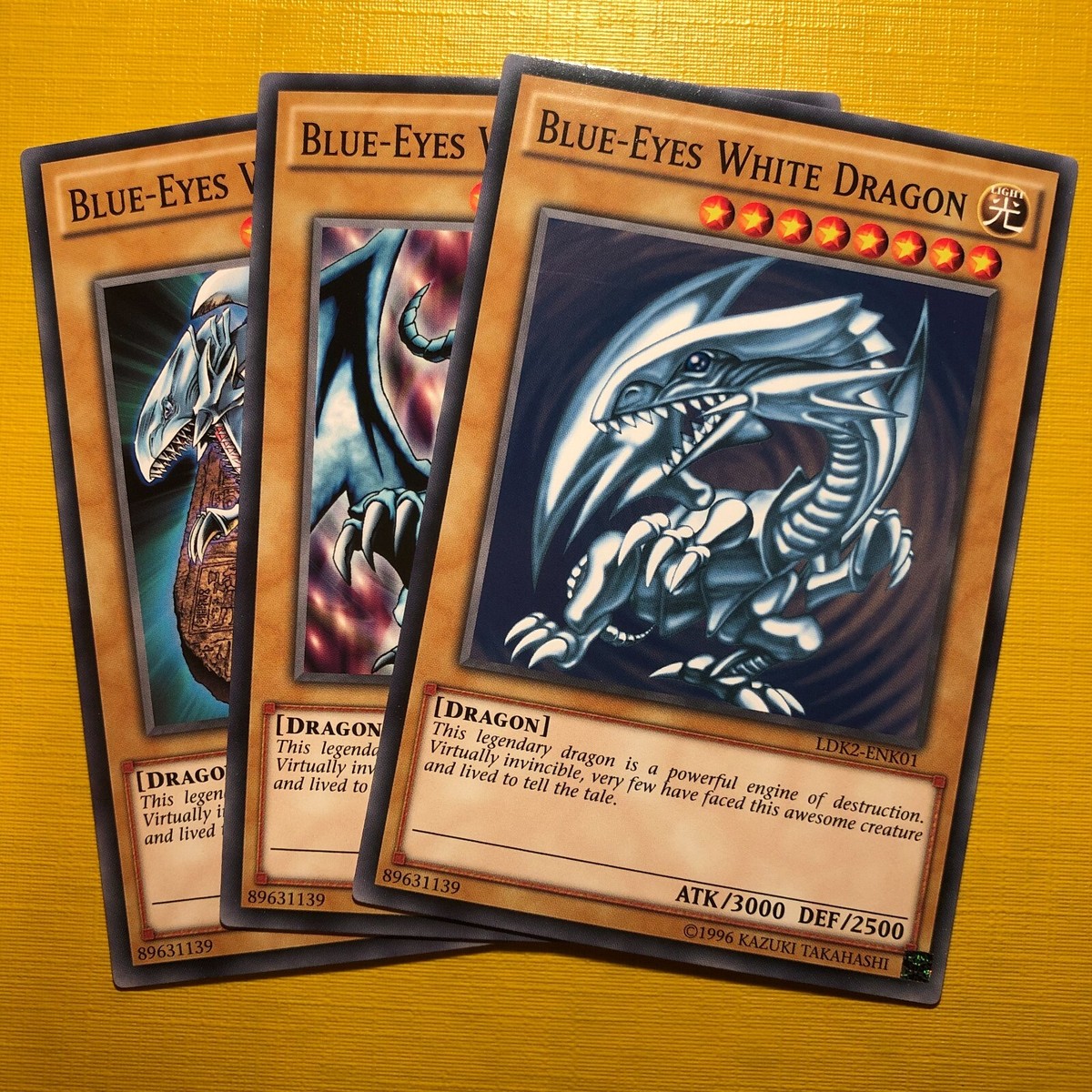 3 x Blue-Eyes White Dragon - YuGiOh - SDK Art LOB - LDK2 - All 3