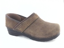 SANITA Danish Clogs Brown Suede Slip On Professional Shoes US 7-7.5 EU 38 115