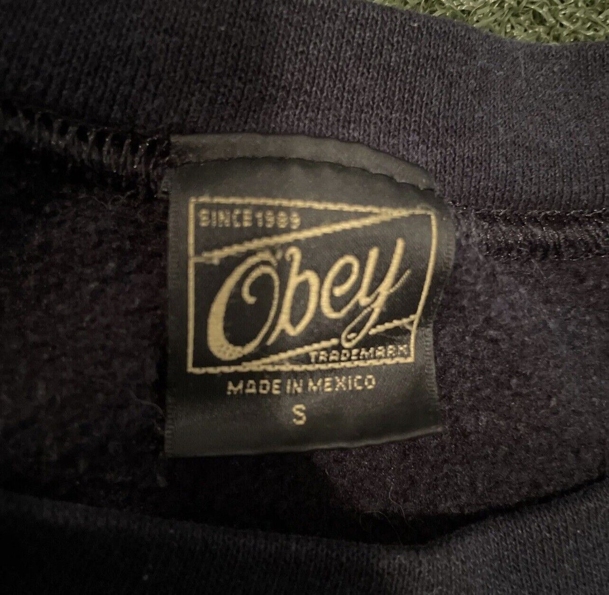 Obey Propaganda OG Big Scrip Black Pullover Distressed