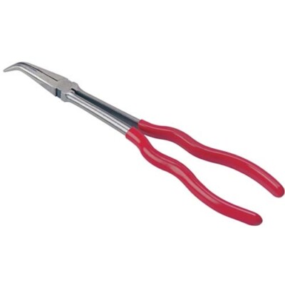 Proto J241G 11-3/8'' Long Reach Bent Needle-Nose Plier with Plastisol Grips