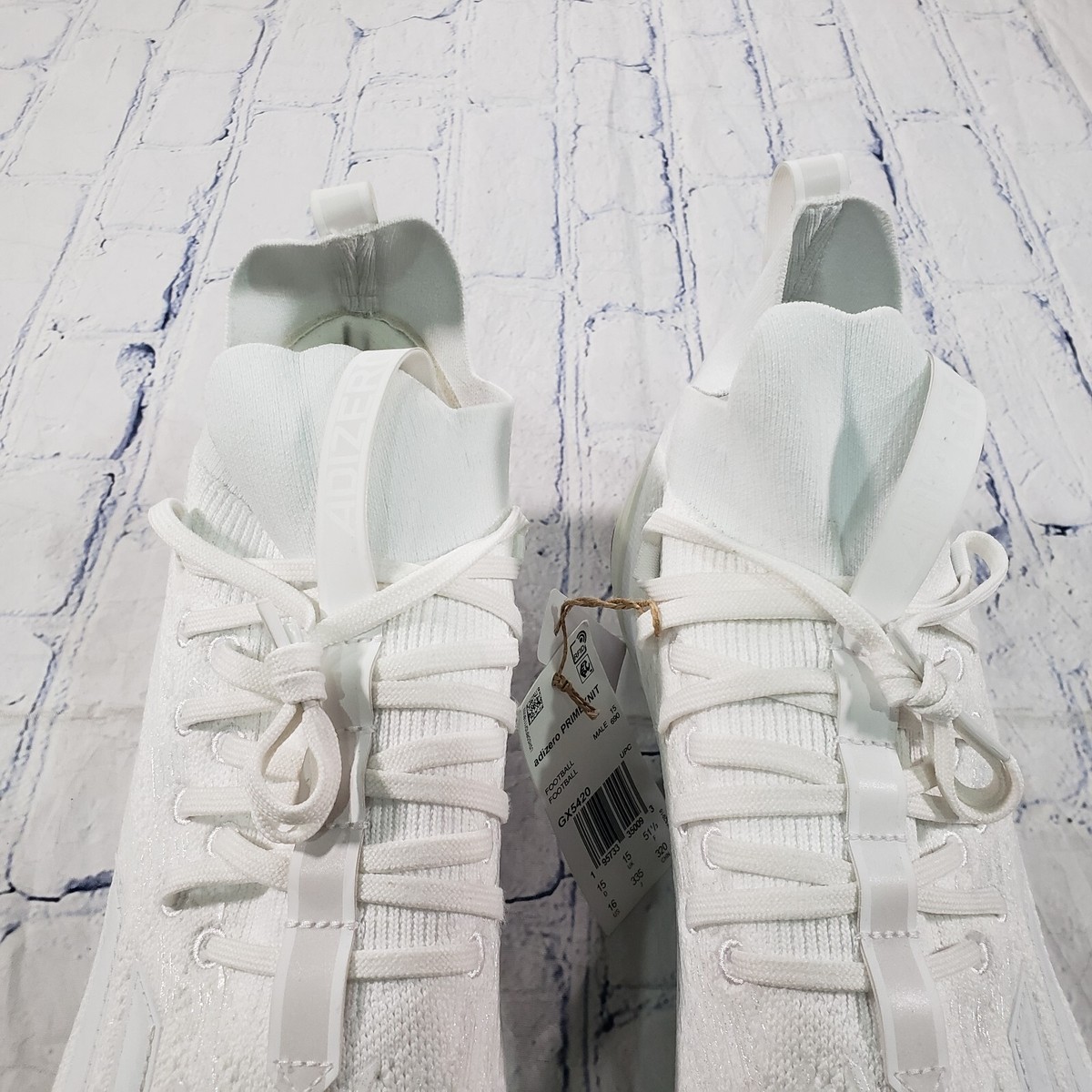 Adidas MENS SZ 16 Adizero Primeknit White Metallic Silver Football