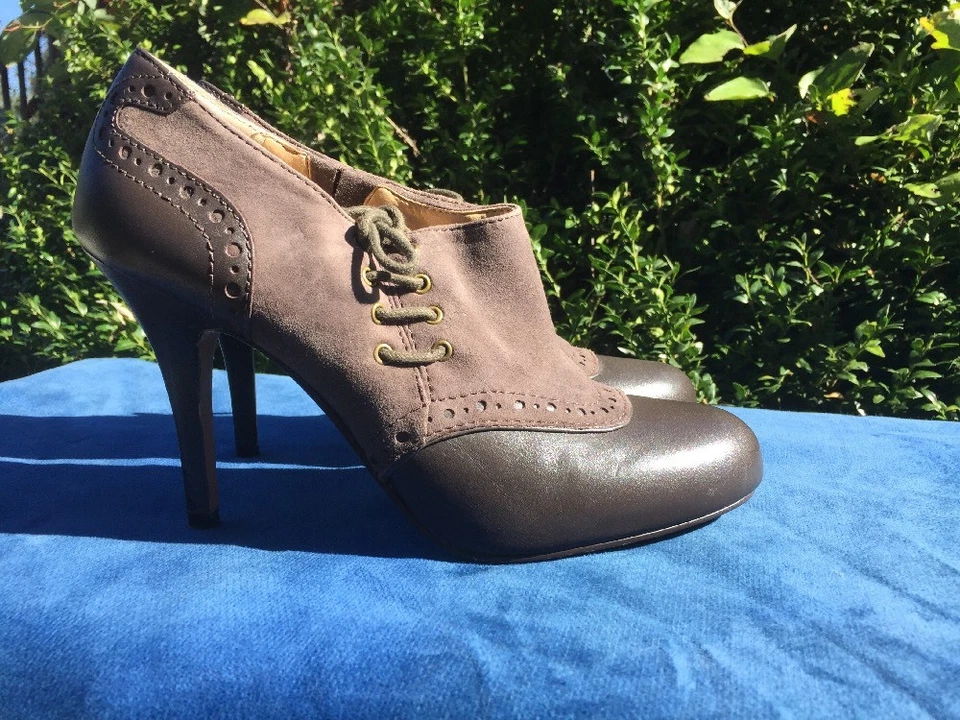 CIRCA JOAN DAVID Botas de Abuela Sillín Oxfords SEXY Mujer Tacones Altos Zapatos Talla 8 Foto 3 de 4