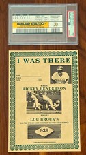 Rickey Henderson Stolen Base Record Ticket Stub & Certificate - PSA Near Mint