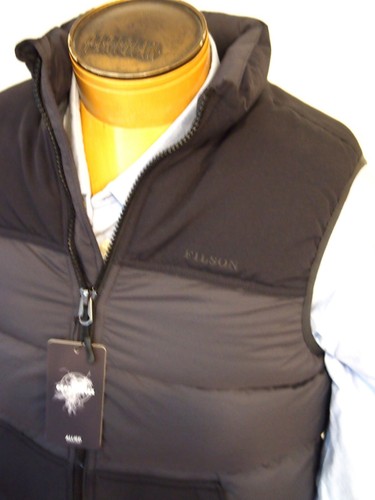 Filson Goose Down Featherweight Puffer Vest NWT Small $250 Faded Black - Picture 2 of 11