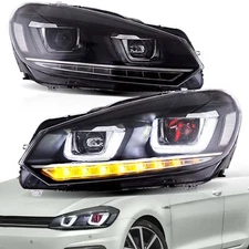 VLAND LED Projector Demon Eye Headlights For Volkswagen Golf 6 MK6/GTI 2010-2014