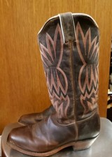 Vintage Tony Lama Brown Embroidered Western Boots Sz 7.5 B