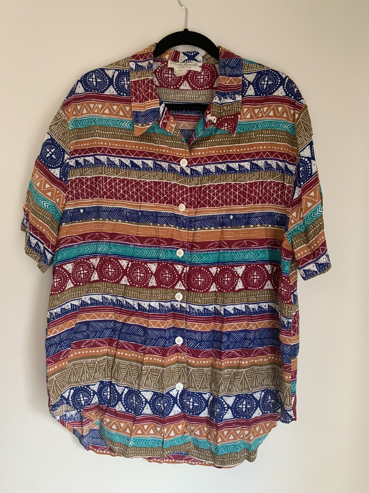 Laura & Jayne Two Patterned Collared Button Down … - image 1