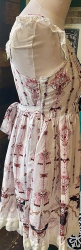 Diamond Honey Skull Gothic Lolita Print Dress - Size 8 BNWT - Picture 5 of 12