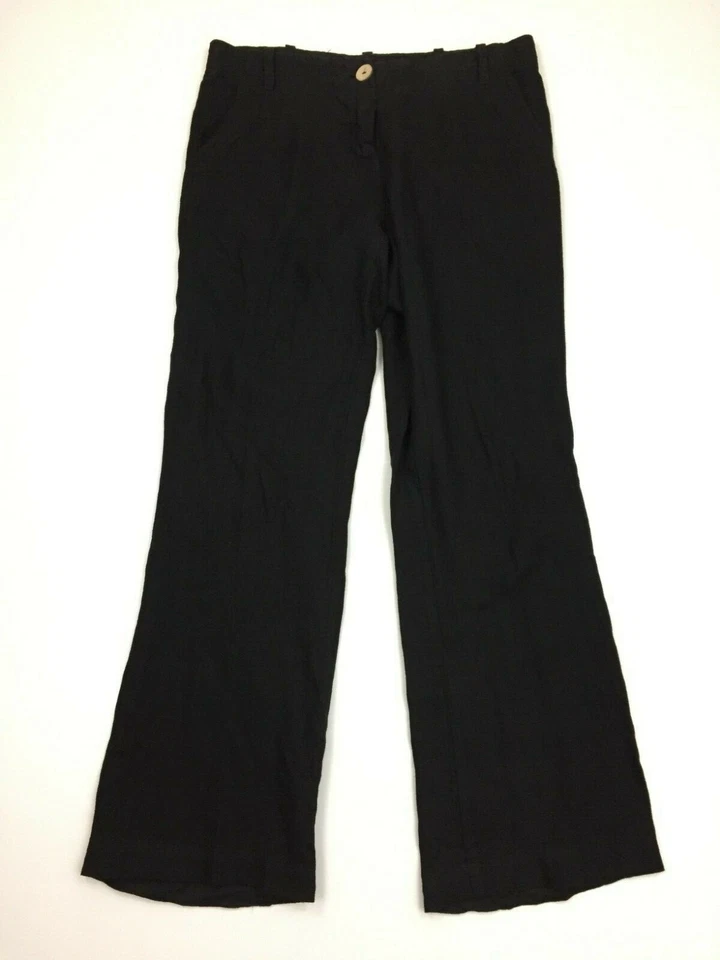Pantalón de vestir LA FEE MARABOUTEE Francia para mujer talla 40 (UE) negro 100 % lino italiano Foto 4 de 4