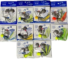 H & H 3/8 OZ. SPINNERBAIT SINGLE & DOUBLE SPINNER The Original PICK Many Colors