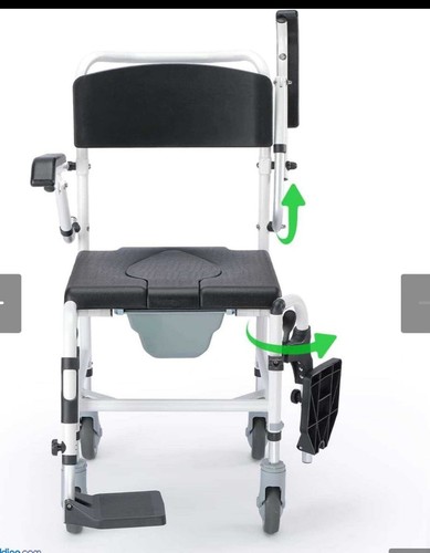 GreenChief Shower Chair with Wheels|Rolling Shower Chair with Drop Arms|Showe...