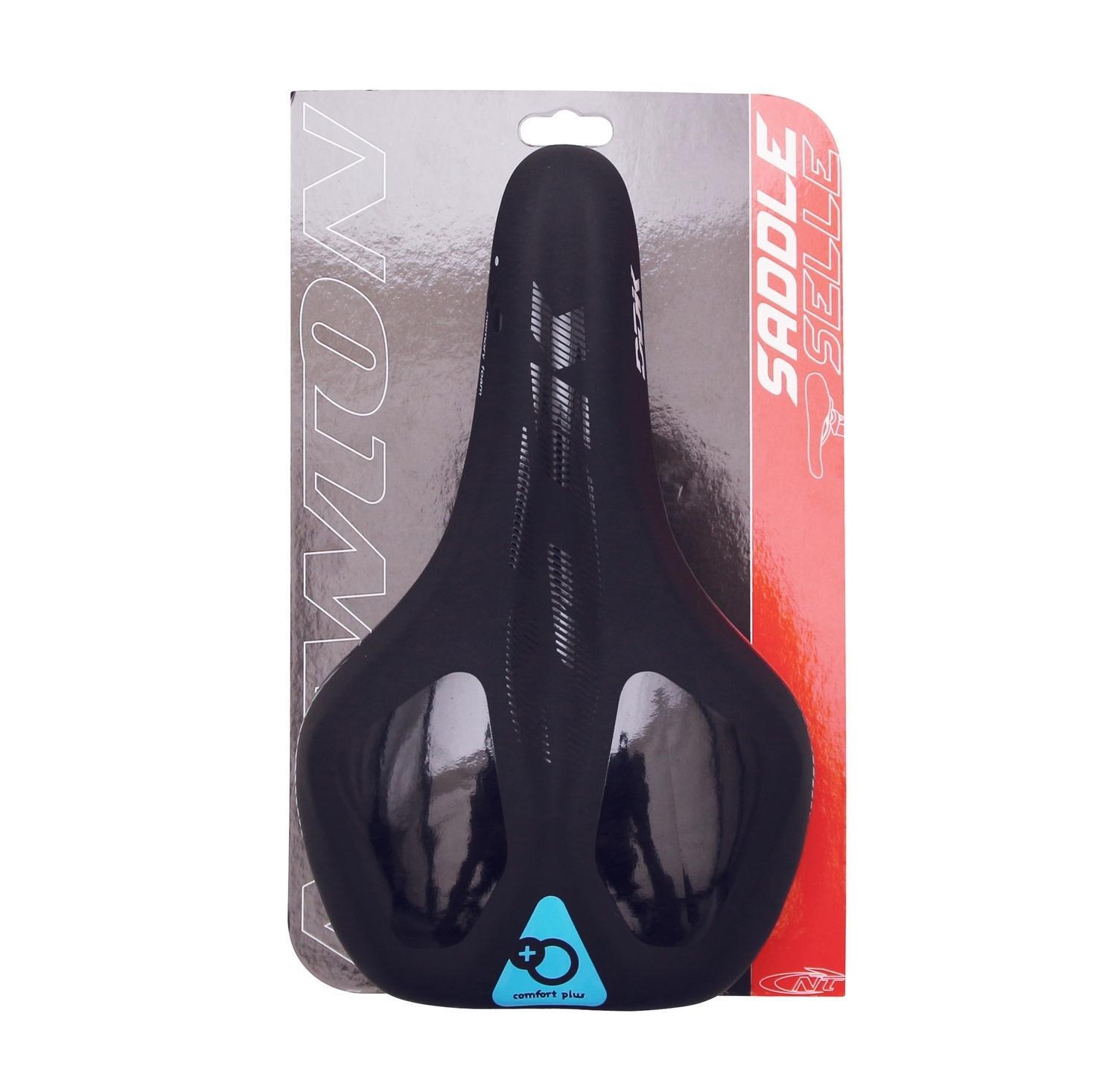 Selle Newton City Mixte Memory revêtement noir et rails en acier durable