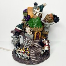 Light Up Porcelain Halloween House Vampire Castle Spooky Hollow