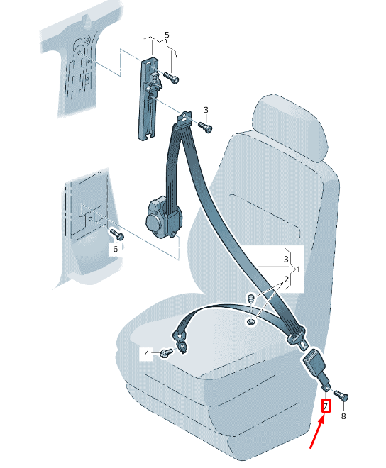 BOUCLE DE SIÈGE DROIT VOLKSWAGEN CRAFTER 2F MK1 NEUF LHD 2E0857877 AUTHENTIQUE
