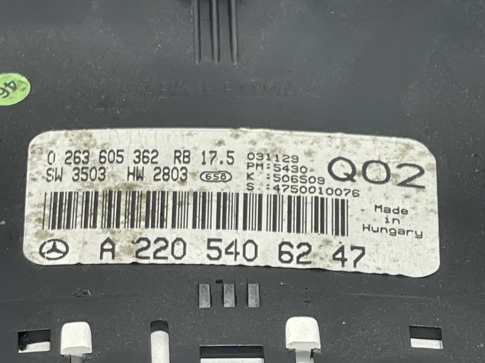 Medidor de velocímetro usado se adapta a: Mercedes-benz Mercedes clase s 220 2004 tipo clúster Foto 3 de 4