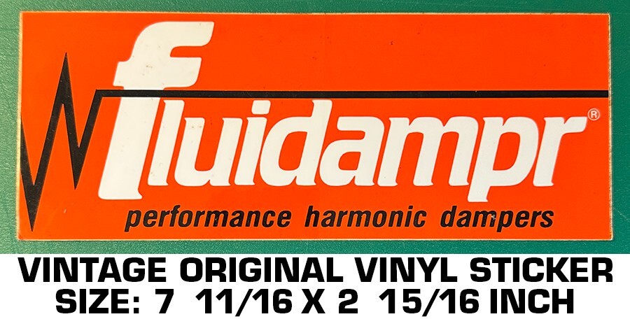 FLUIDAMPR PERFORMANCE HARMONIC DAMPERS - VINTAGE ORIGINAL VINYL DECAL STICKER