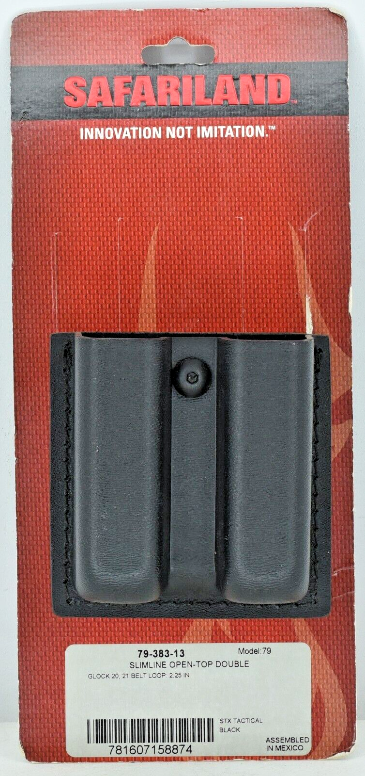 Safariland Slimline Open Top Double Magazine Pouch Black 79-383-13 Mag Pouch-image