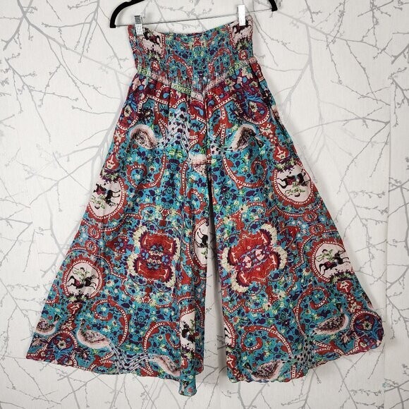 Antica Sartoria Giacomo Cinque Colorful Artsy Wide Leg Flowy Pants | Women's OS