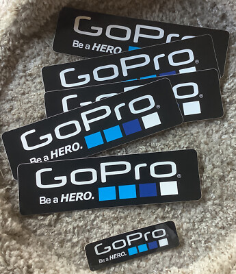 Genuine 5 Go Pro BE A HERO ACTION CAMERA LARGE 8'' X 2 1/4'' LOGO STICKERS + Bonus