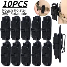 10PCS Tactical Flashlight Holster Duty Belt Pouch with 360 Degree Rotatable Clip