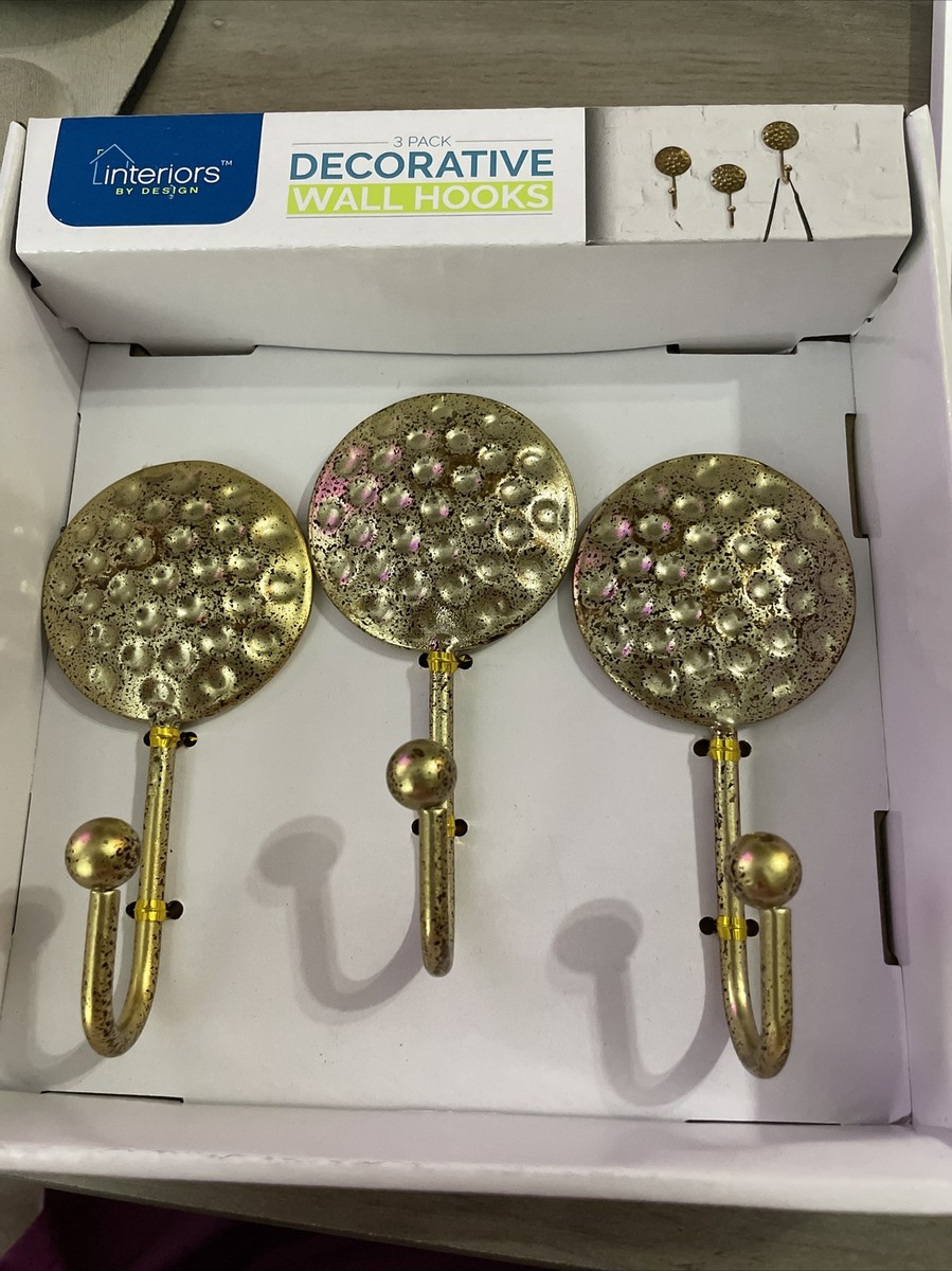 Interiors by Design Decorative Gold Wall Hooks