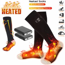 Electric Heated Socks Rechargeable Battery Winter Men Warm Skiing Hunting Socks