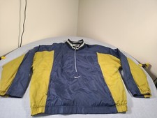 NIKE Jacket Mens XL Blue Center Swoosh Logo 1/4 Zip Vintage 90s Windbreaker