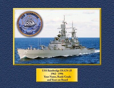 USS Bainbridge DLGN-25 Custom Personalized Print of US Navy Gift Idea