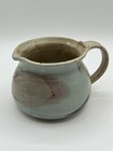 Vtg 1995 Hand Painted Glazed Ceramic Art Pottery Pitcher - Signed - Thumb Rest