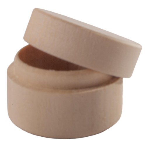 Plain Round Wooden Ring Box Ø40 H25 mm Jewellery Trinket Earrings Gifts Case - Picture 4 of 13